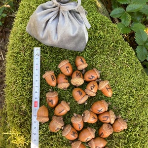 Elder Futhark Acorn Rune Set - Handmade Celtic Runes for Divination ...