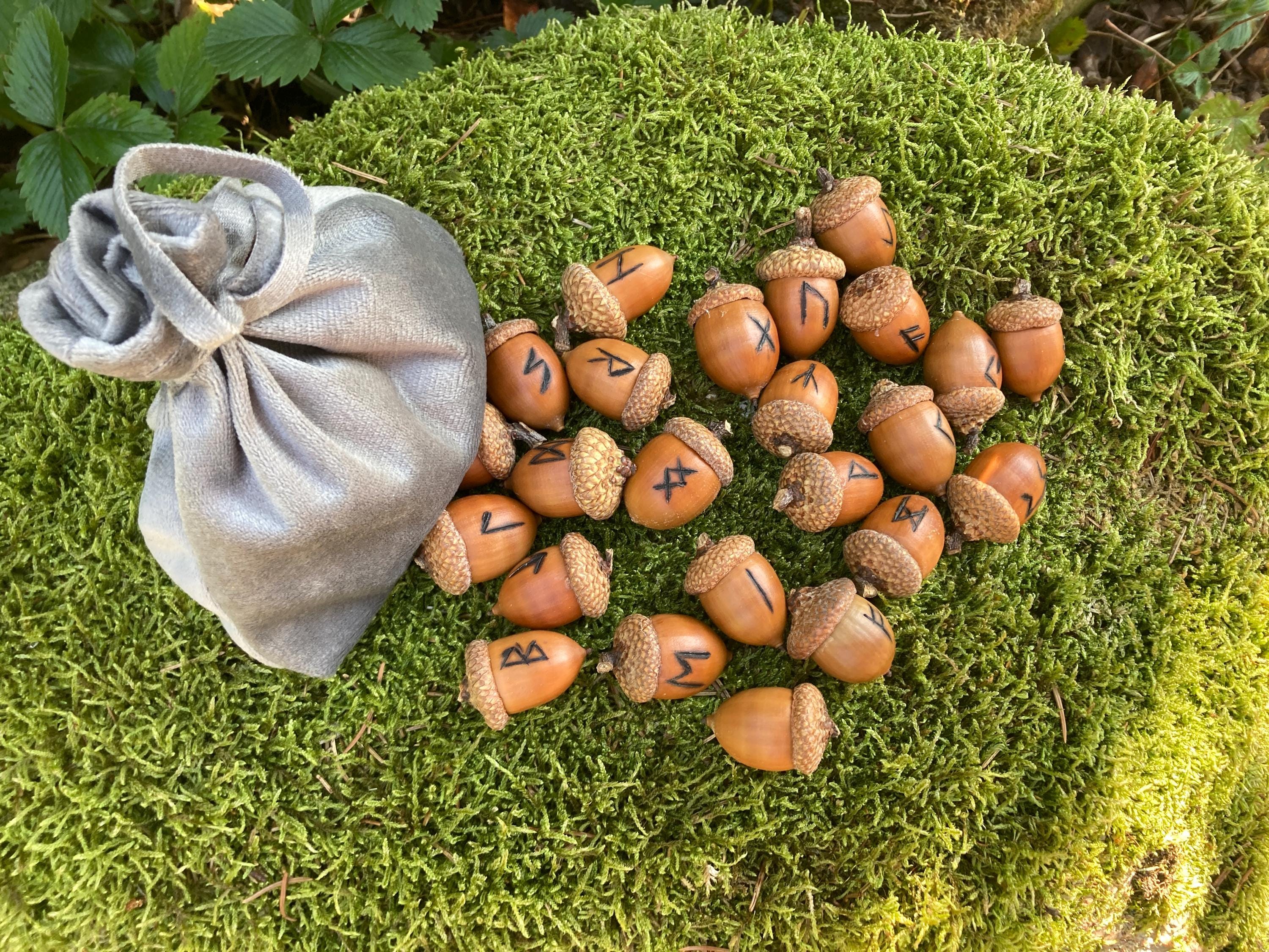 Elder Futhark Acorn Rune Set - Handmade Celtic Runes for Divination ...