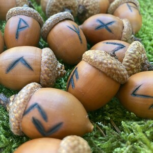 Elder Futhark Acorn Rune Set - Handmade Celtic Runes for Divination ...