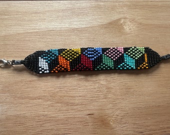 Handmade Colourful Geometric Shape Seed Beaded Bracalet