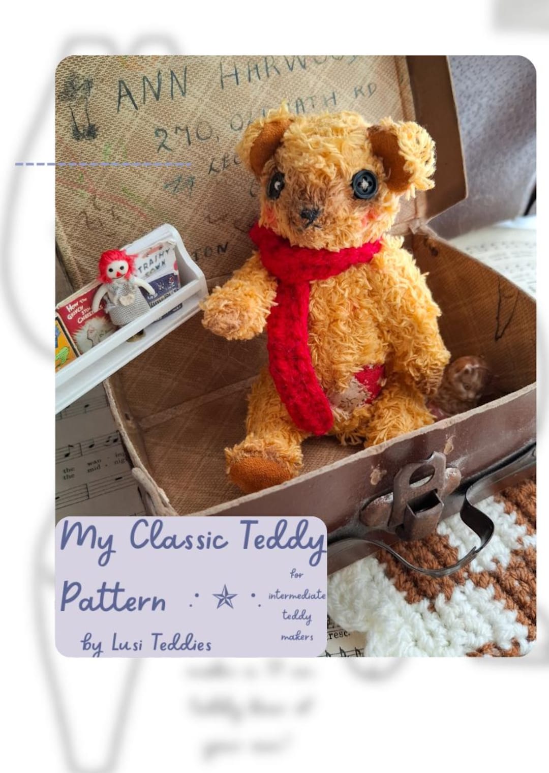 Artist Teddy Bear PDF Sewing Pattern, Soft Toy Pattern, Teddy Bear, DIY ...