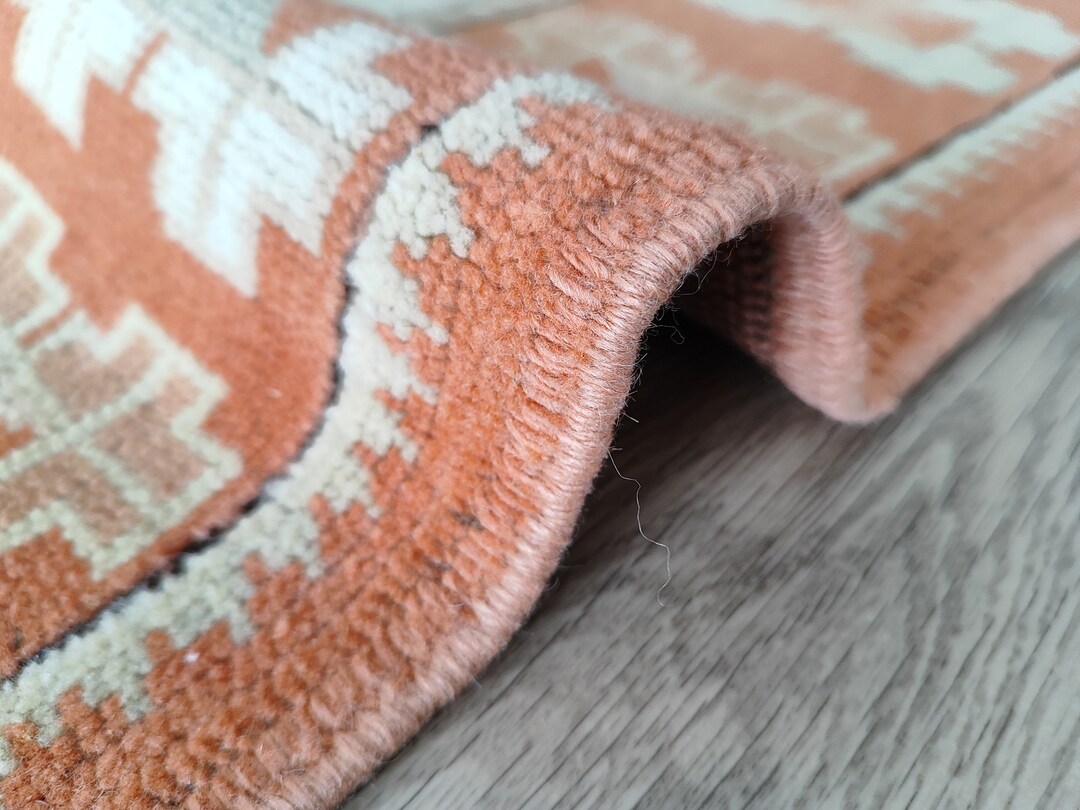 Handmade 3x4 Oushak Wool Rug: Red, White & Blue Vintage Turkish Rug - Etsy