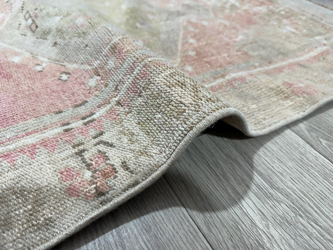 2x4 Vintage Oushak Rug: Pink, Green & Blue Turkish Rug (2.2x3.9 Ft) - Etsy
