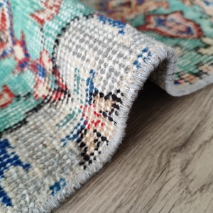 4x8 Green Blue Red Turkish Rug,4x8 Handmade Vintage Natural Rug,Oushak Living Room Bedroom Kitchen Kids Entry Area Rug,Home Decor,4.2x8.1 Ft