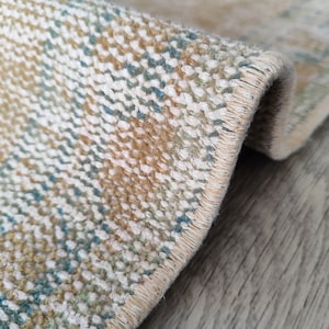 Vintage Oushak Wool Runner Rug: Orange, Blue & Green (3.4x11.8 Ft)