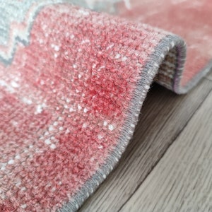3x6 Red Blue Green Turkish Runner, 3x6 Vintage Runner, Oushak Living Room Bedroom Kitchen Kids Entry Natural Wool Rug,Home Decor,2.9x6.3 Ft
