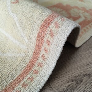 Tappeto da corridoio turco Oushak vintage: 2,9x10,1 piedi, lana naturale