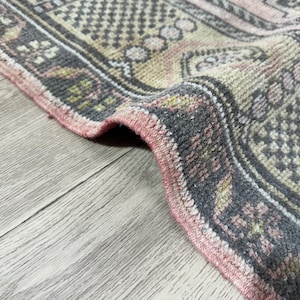 4x8 Pink Blue Green Turkish Rug, 4x8 Handmade Vintage Rug, Oushak Living Room Bedroom Kitchen Kids Entry Wool Area Rug,Home Decor,4.5x7.8 Ft