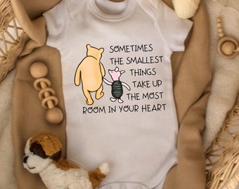 Winnie The Pooh Baby Bodysuit, Newborn Baby Gift, Baby Reveal Romper, Pregnancy Announcement, Baby Shower Present, Honey Lover's Bodysuit