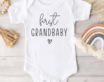 First Grandbaby Bodysuit, Grandchild Gift, Grandparent Present, Pregnancy Announcement Romper, Newborn Baby Shower Gift, Baby Reveal Romper
