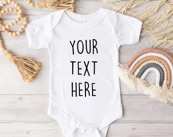Personalized Custom Text Baby Bodysuit, Custom Baby Romper, Baby Announcement, Baby Reveal, Baby Shower Gift, Funny Baby, Newborn Bodysuit