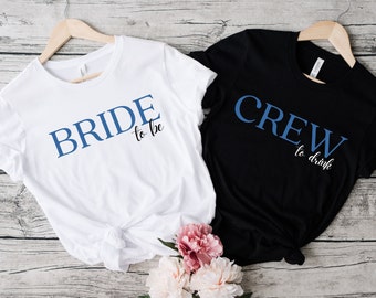 Bride Shirt, Bachelorette Party, JGA Bride & Crew T-Shirt, Getting Ready Shirt Set, Team Bride Tribe, Bridal Party, Bride To Be, Bride Squad