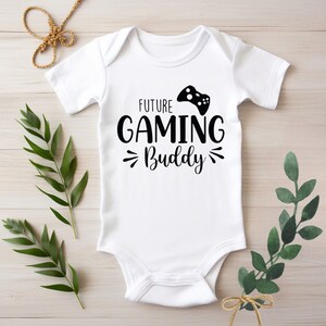 Future Gaming Buddy Bodysuit, Pregnancy Announcement, Baby Romper, Newborn Baby Shower Gift, Husband Hubby Dad Father Baby Reveal Bodysuit