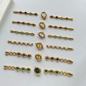 Kundenspezifisches handgemachtes Goldedelstein-Armband, Perlen- und natürliche Edelstein-Bügeln Wirstwatch, bunte Edelstein-Armband, spezielle Geschenkidee