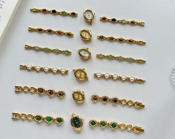 Kundenspezifisches handgemachtes Goldedelstein-Armband, Perlen- und natürliche Edelstein-Bügeln Wirstwatch, bunte Edelstein-Armband, spezielle Geschenkidee