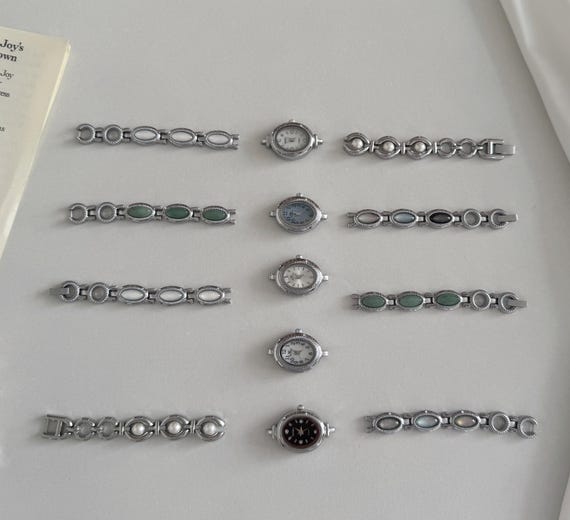 Custom Silver Bracelet Watch Personalized Women’s Wristwatch with Gemstone Inlays,Vintage Oval Round Face,Handmade Jewelry Birthday Gift