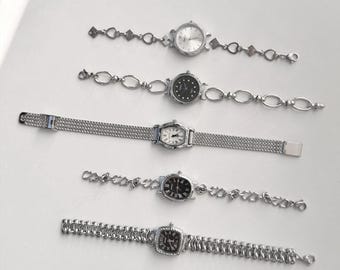 Vintage-Style Silver Chain Bracelet Watch Vintage Cote d main image 2