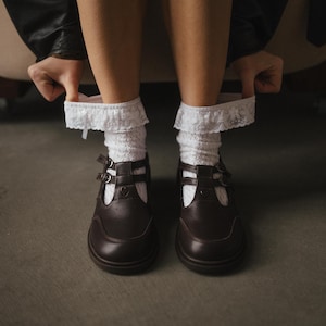 Brown Leather Mary Jane Loafers, Strap Loafers, Leather Mary Jane, Schoolgirl Shoes, Classic Mary Jane Shoes, Vintage Loafer Style