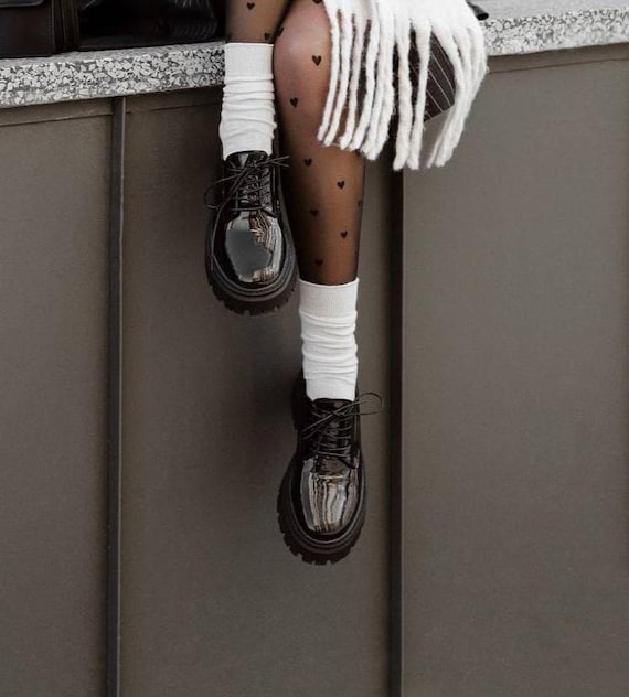Flats, genuine leather loafers, chunky loafers, black oxfords, chunky shoes, comfortable platform shoes, black chunky monks, lace-up loafers