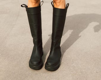 High Jockey Boots, Genuine Leather Boots, Women's Jockey Boots