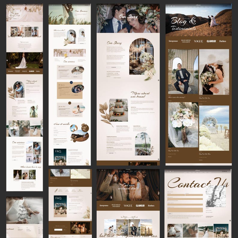 Feminine creative web design ideal for a wedding website, photography course sales page, or portfolio template. Easily editable Squarespace theme for boutique service-based small businesses and blogs.