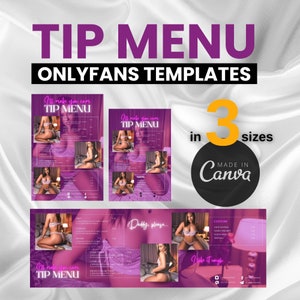 OnlyFans-tipmenu | Bewerkbare sjabloon | Canvasjabloon, sjablonen voor fooimenu's, fansly-sjabloon, modern fooienmenu, digitale download van Onlyfans-menu