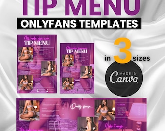 OnlyFans Tipp Menü | Bearbeitbare Vorlage | Canva Vorlage, Tip Menü Vorlagen, Fansly Vorlage, Modernes Tip Menü, Onlyfans Menü Digitaler Download