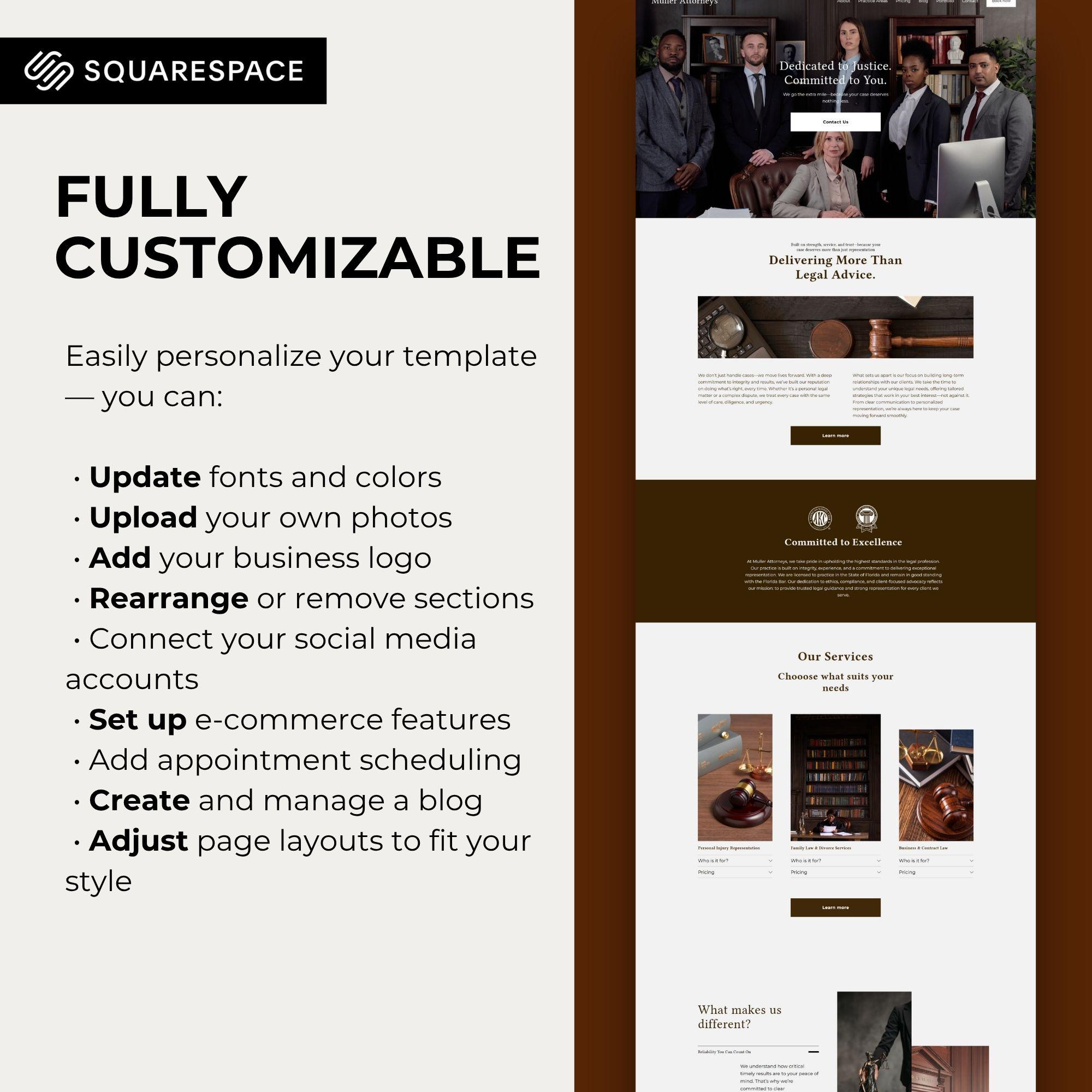 Squarespace Lawyer & Law Firm Template, Legal Squarespace 7.1 Website