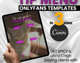 Editable Onlyfans Tip Menu - Etsy