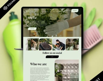 Putzfirma Squarespace Template 7.1 | Reinigung Website Theme | Modernes Hausmädchen - Dienstleister Design