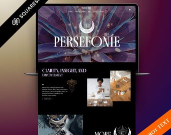 Wellness Squarespace Template, Energy Healer Website Theme — Modern, Minimal, Clean, Responsive Tarot Landing, Editable, SEO-Friendly Design
