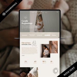 Doula website Squarespace Template 71, Doula Squarespace Website Theme - Midwife Website template, Birth Worker Squarespace 71, lactation
