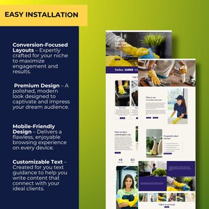 Editable WordPress Elementor Template for Cleaning Company | Modern Cleaning Business Website Design | Responsive Professional Site for Service-Based Businesses and Cleaners