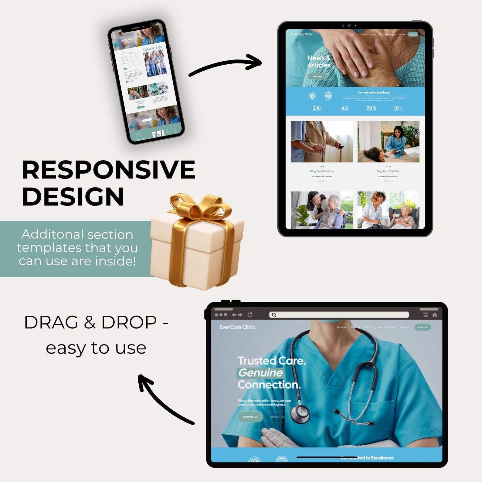 Medical Website Squarespace Template for Doctors, Medical Clinic Nurse