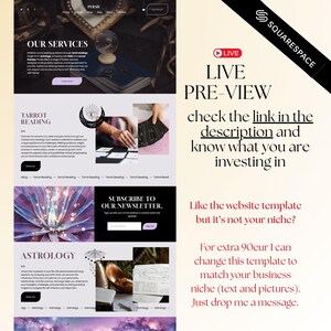- Astrology Squarespace 71 website template ideal for spiritual healers and readers.