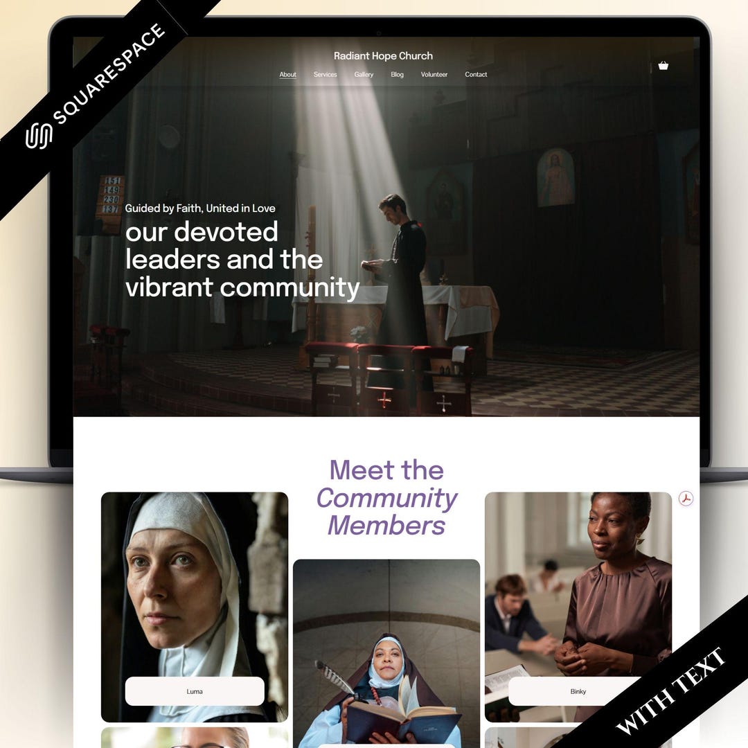 Christian Church Website Template Squarespace Template, Squarespace 7.1