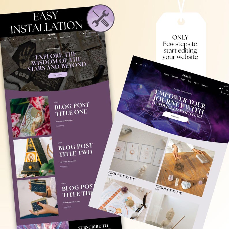 - Spiritual and mystical website design for feminine coaches and healers.