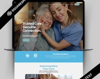 Premium Elderly Care Website Template Squarespace, Caregiver Home Health Care Template, High Converting Senior Nursing Website Wix Wordpress