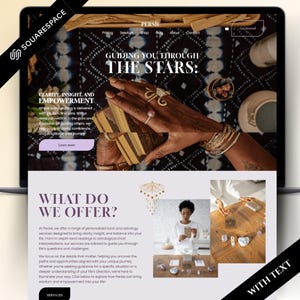 - Tarot reader Squarespace template with mystical and spiritual design for intuitive coaches.