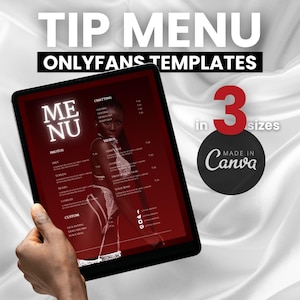 OnlyFans Tip Menu, Editable Fansly Tip Menu Template, Onlyfans Chaturbate Tip Menu Digital Download in Canva Templates
