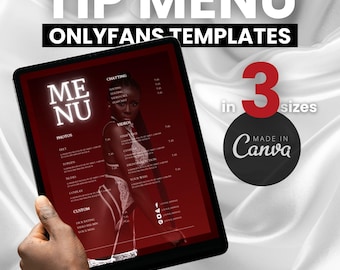 Onlyfans Tip Menu | Editable Template | Digital Download | - Etsy