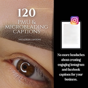 Microblading Instagram Template captions, Permanent Makeup Instagram captions Template, Microblading Post PMU Brows, PMU microneedling