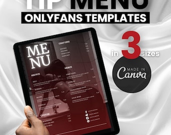 OnlyFans Tipp Menü | Bearbeitbare Vorlage | Canva Vorlage, Trinkgeld Menü Vorlagen, Fansly Vorlage, Modernes Trinkgeld Menü, Onlyfans Menü Digitaler Download