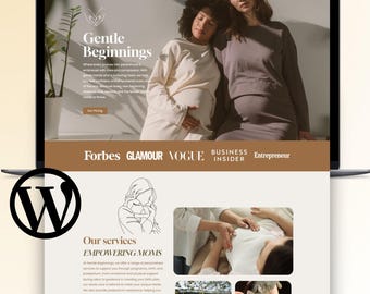 Wordpress Theme Life Coaching, Responsive Wordpress Template doula website, Blog Design, Feminine Doula WordPress Theme, ecommerce theme