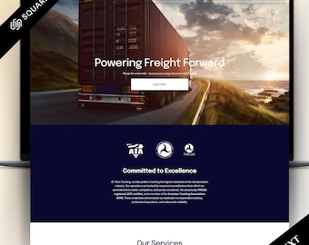 Trucking Website Theme, Transportation Website Theme, Squarespace Website Template, Truck Website Template, Cargo Website Design Squarespace