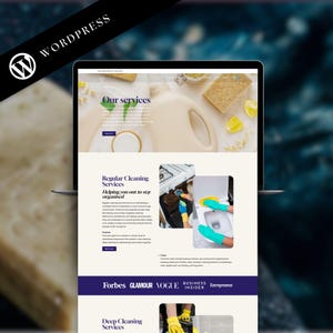 Modern WordPress Website Template for Cleaning Businesses | Elementor Editable Theme | Responsive Professional Website for Cleaners, Housekeeping Services and Cleaning Companies