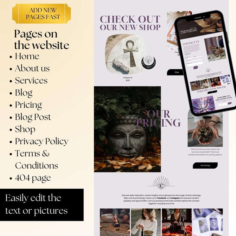 - Tarot reader Squarespace template perfect for spiritual and healing businesses.