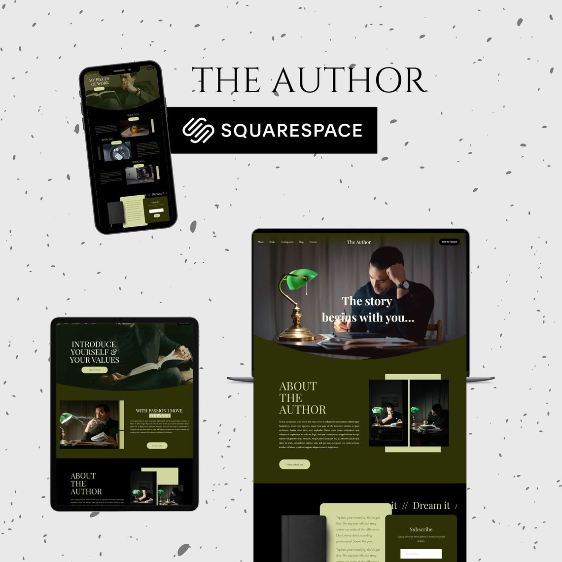 Author Website Template, Squarespace Website Template Authors