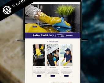 Cleaning Business WordPress Website Template | Modern Elementor Site for Cleaning Company & Service Businesses | Responsive Editable Design