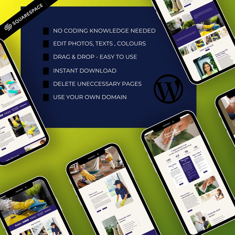 Cleaning Business Website Template Built with WordPress and Elementor | Editable Modern Design | Responsive Professional Theme for Cleaners, Janitorial Companies and Service Businesses